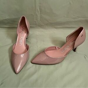 Calvin Klein pink patent d’orsay heels